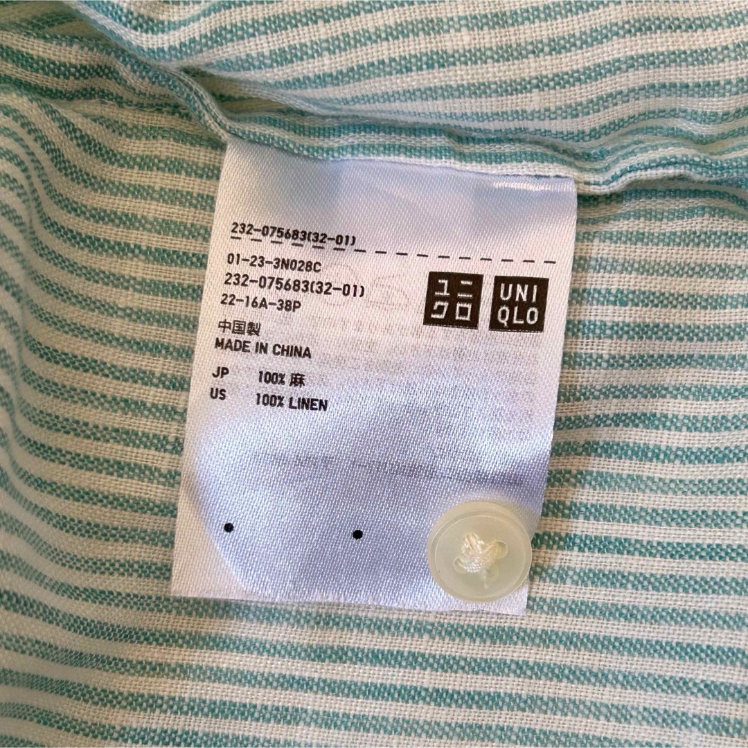UNIQLO - ユニクロ✨麻100%プレミアムリネンストライプシャツM UNIQLO - ユニクロ✨麻100%プレミアムリネンストライプシャツM