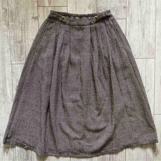 エヘカソポ(ehka sopo)のSM2  ehka sopo  ヘリンボーン柄　スカート  茶　フリーサイズ(ひざ丈スカート)