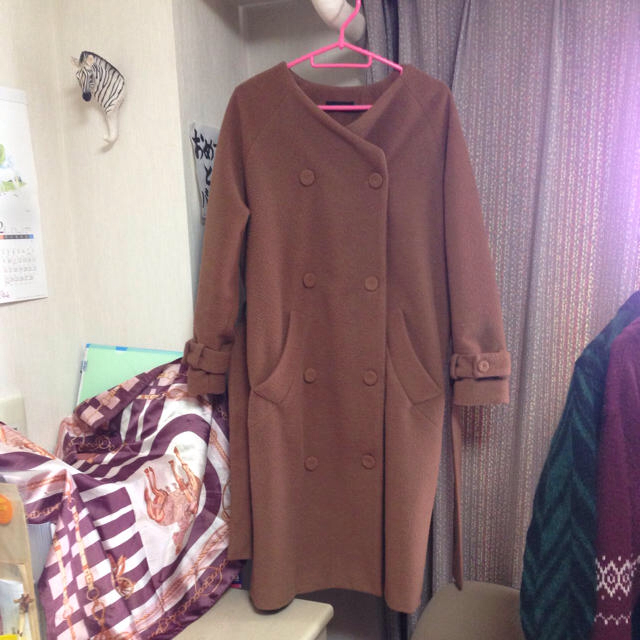 dholic(ディーホリック)のノーカラーロングコート♡ レディースのジャケット/アウター(ロングコート)の商品写真