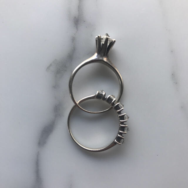 H.P.FRANCE(アッシュペーフランス)のe.m.ジルコニア 2連リング #12 レディースのアクセサリー(リング(指輪))の商品写真