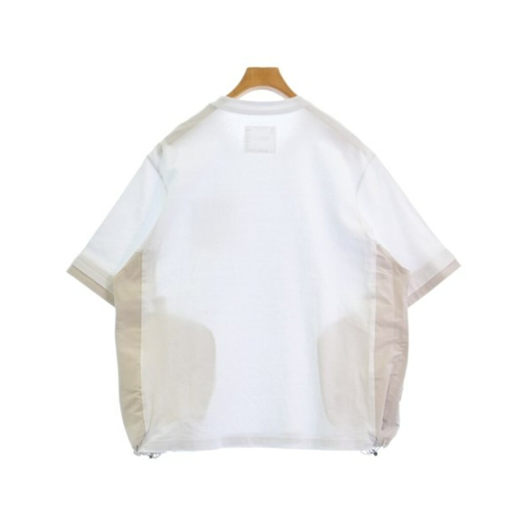 sacai - sacai サカイ Tシャツ・カットソー 1(S位) 白xベージュ sacai - sacai サカイ Tシャツ・カットソー 1(S位) 白xベージュ