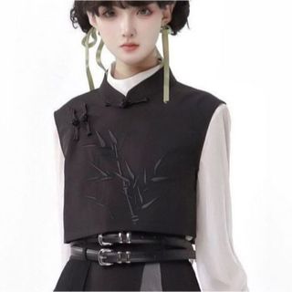 楽天市場】中華風 ベスト 唐装 竹柄 ジレベスト レディース