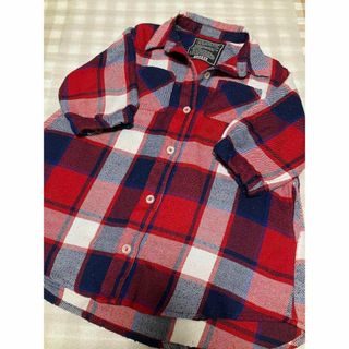 女の子 90 チュニック 秋 冬 チェックシャツ ワンピース ブリーズ　毛玉あり(Tシャツ/カットソー)