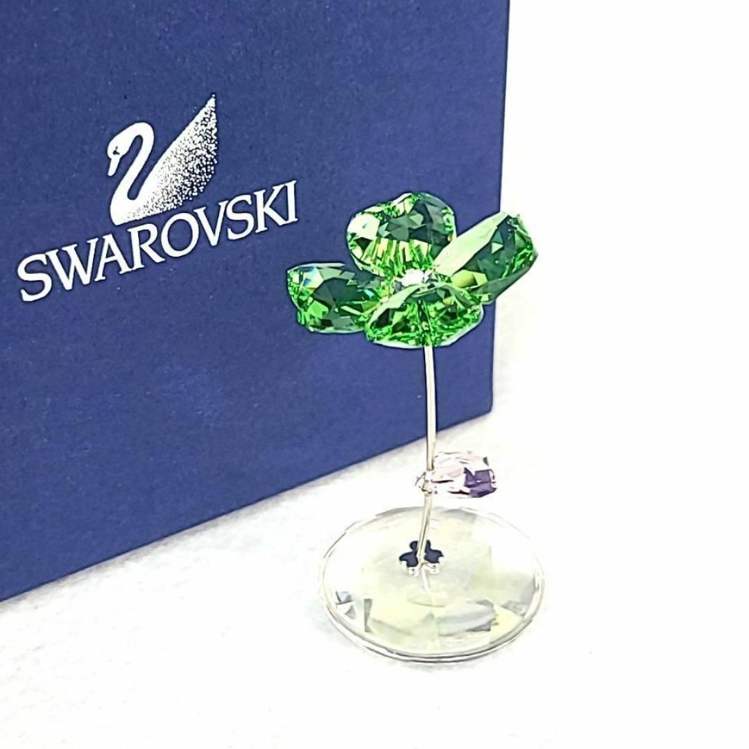 美品*スワロフスキー ロッキングフラワー クローバー 箱つき 美品*スワロフスキー ロッキングフラワー クローバー 箱つき