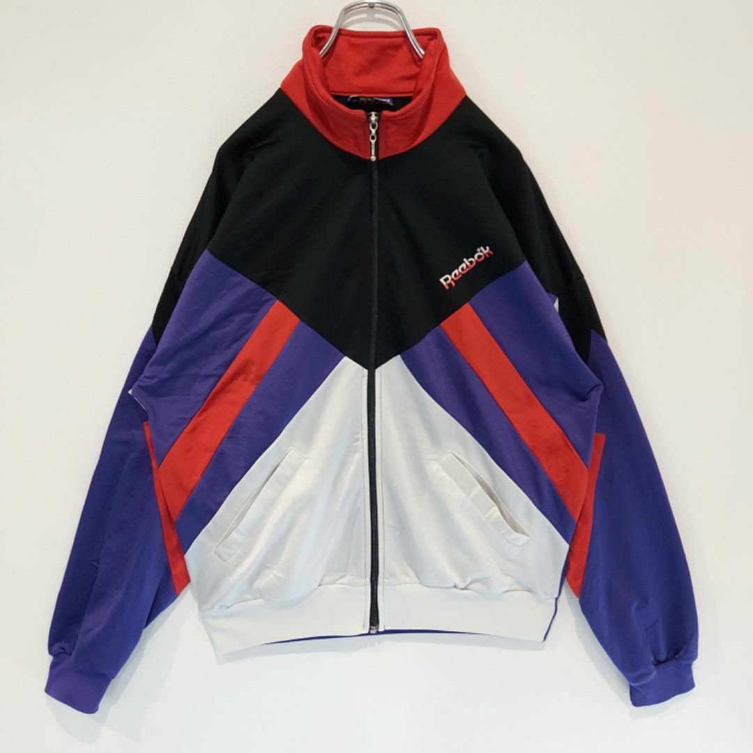 Reebok - REEBOK リーボック トラックジャケット 黒 紫 赤 90s M Reebok - REEBOK リーボック トラックジャケット 黒 紫 赤 90s M