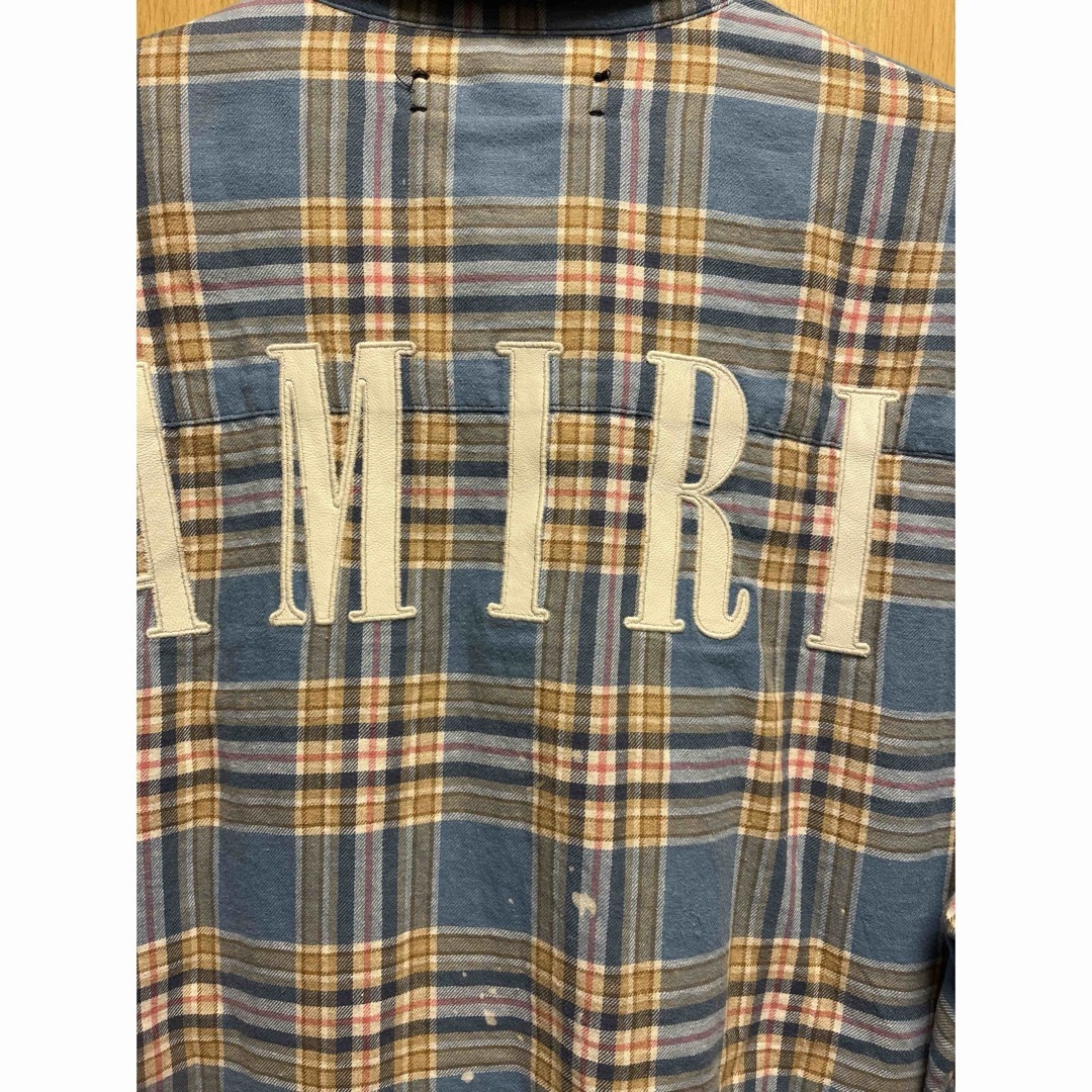 AMIRI - 国内正規 AMIRI アミリ バックロゴ チェック シャツの AMIRI - 国内正規 AMIRI アミリ バックロゴ チェック シャツの