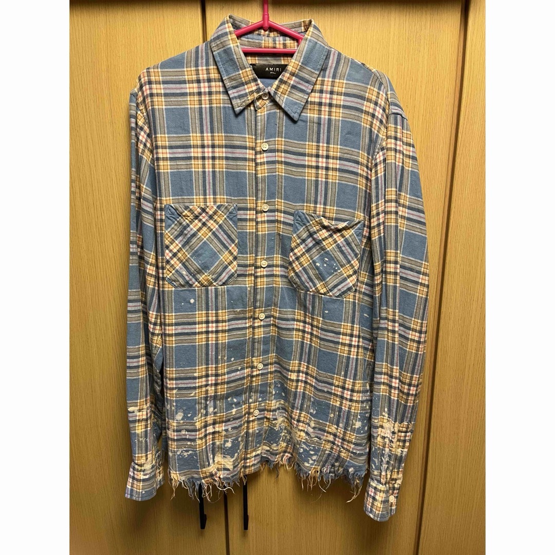 AMIRI - 国内正規 AMIRI アミリ バックロゴ チェック シャツの AMIRI - 国内正規 AMIRI アミリ バックロゴ チェック シャツの