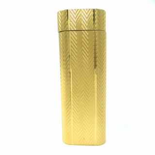 カルティエ(Cartier)の外装良品☆Cartier カルティエ オーバル ヘリンボーン柄 ローラー式 ガスライター ゴールド メンズ 着火不可(タバコグッズ)