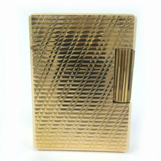 デュポン(DUPONT)の外装美品☆Dupont デュポン ライン1 ショート 総柄 ローラー式 ガスライター ゴールド フランス製 メンズ 着火不可(タバコグッズ)