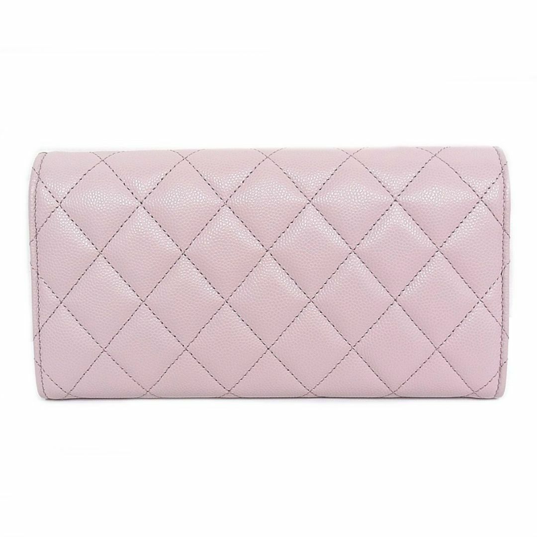 CHANEL - シャネル CHANEL ホック付き長財布 キャビアスキン CHANEL - シャネル CHANEL ホック付き長財布 キャビアスキン