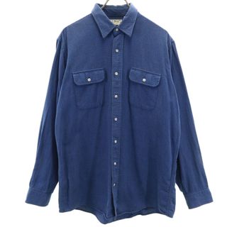 L LLBEAN シャツ ブルー エルエルビーン 青 L LLBEAN シャツ ブルー エルエルビーン 青
