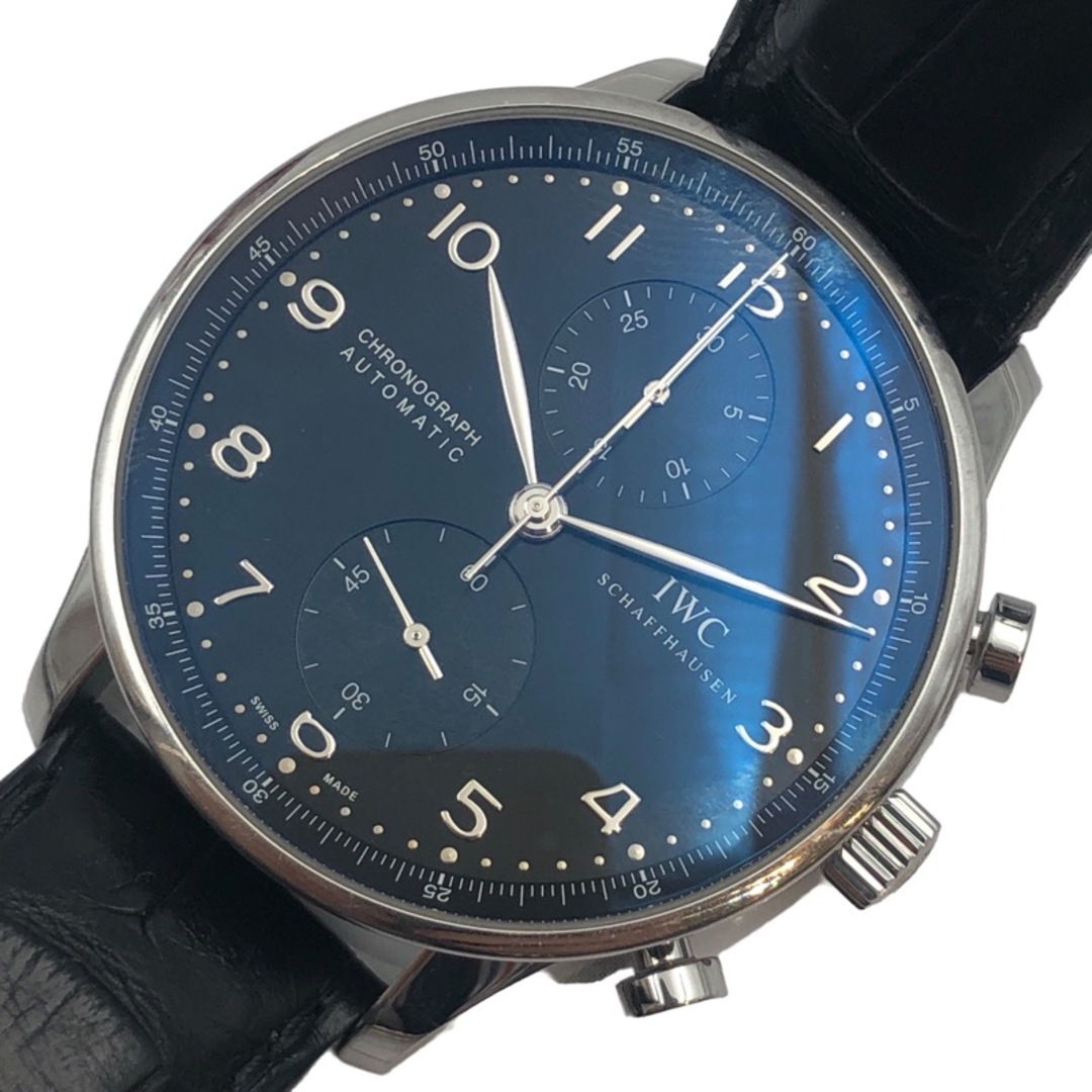IWC - 　インターナショナルウォッチカンパニー IWC ポルトギーゼ クロノグラフ09 IW371609 ブラック SS メンズ 腕時計