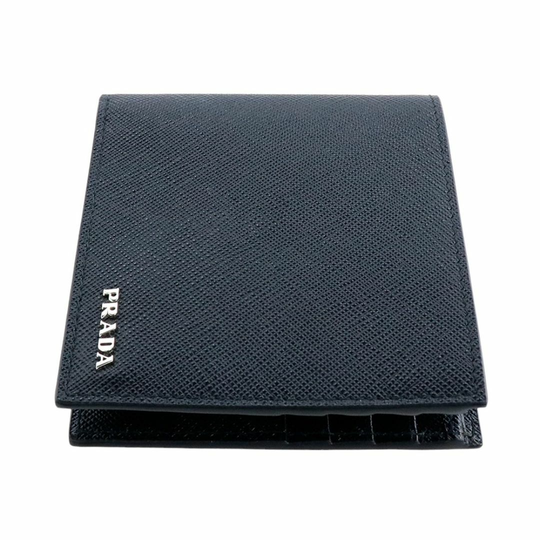 PRADA - プラダ 二つ折り財布 小銭入れ無 サフィアーノ メタル PRADA - プラダ 二つ折り財布 小銭入れ無 サフィアーノ メタル