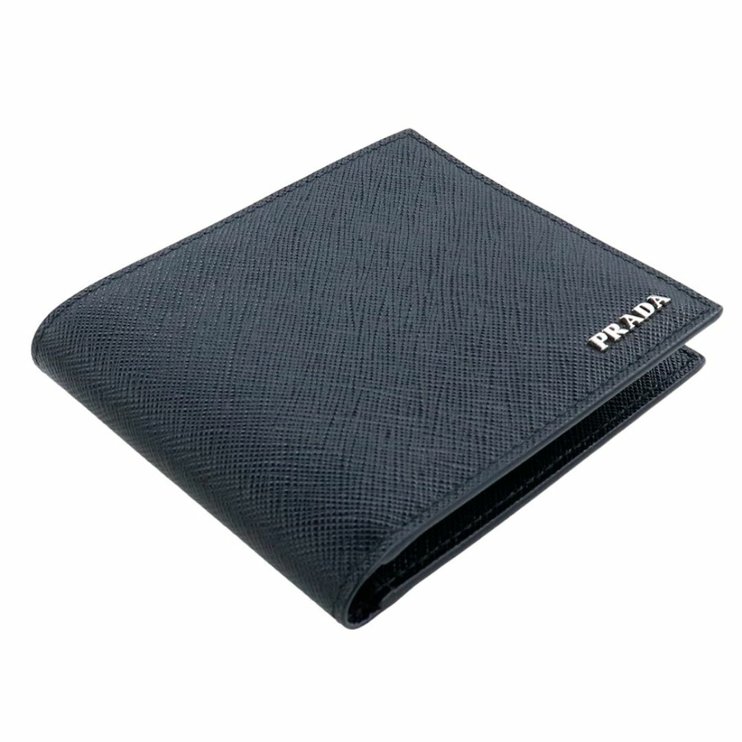 PRADA - プラダ 二つ折り財布 小銭入れ無 サフィアーノ メタル PRADA - プラダ 二つ折り財布 小銭入れ無 サフィアーノ メタル