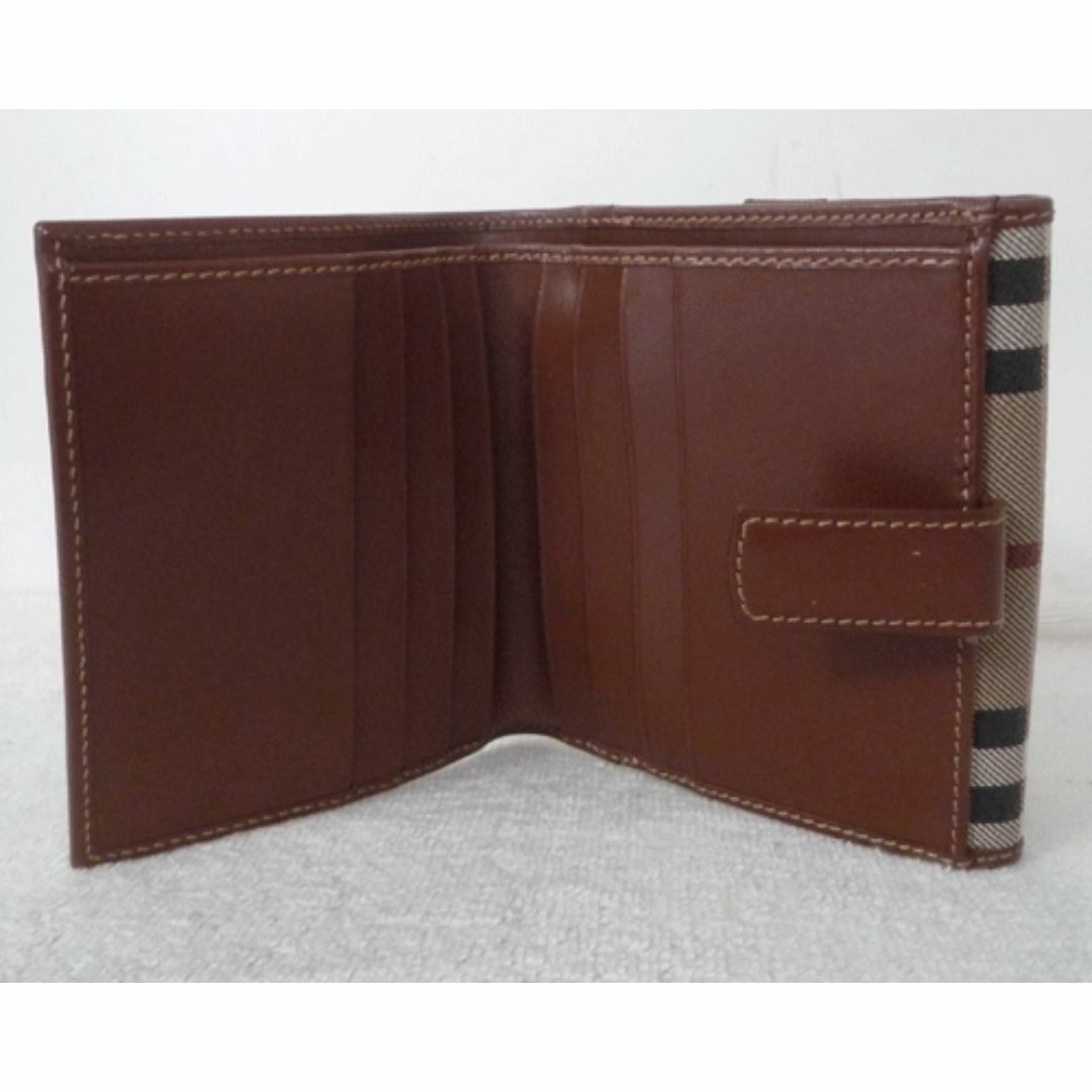 BURBERRY 二つ折り財布 ベージュ/ブラウン チェック柄 BURBERRY - 良品 バーバリー ベージュ系チェック柄 ブラウン 二