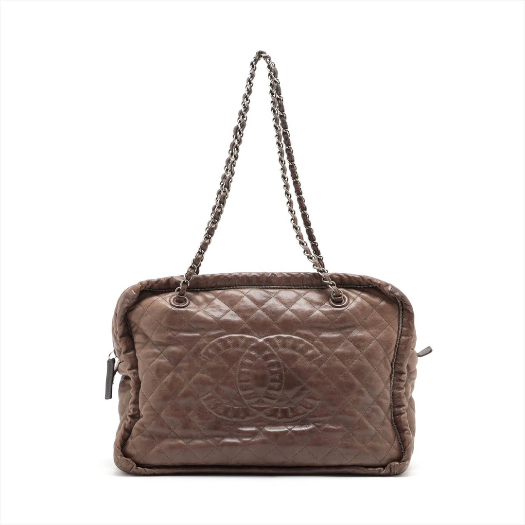 CHANEL - シャネル  レザー  ブラウン ユニセックス トートバッグ