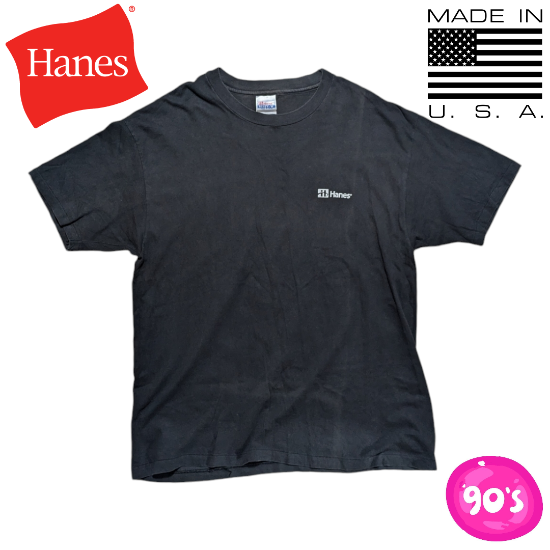 90s USA製 Hanes BEEFY-T 無地 Tシャツ 黒 ブラック L Hanes - 90s Hanes BEEFY-T USA製 ブラック 半袖Tシャツの通販