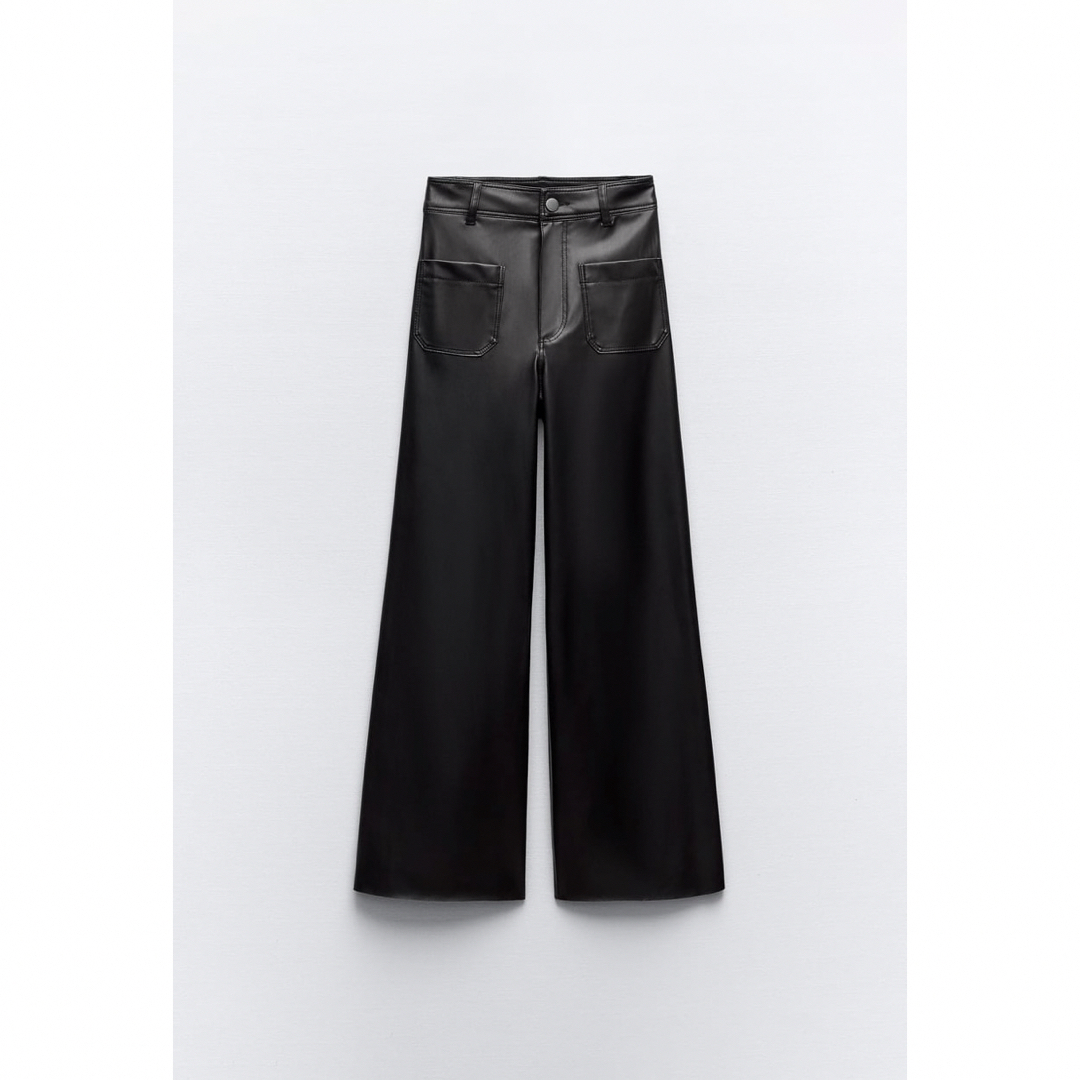 ZARA - ZWネイビー ストレート レッグ ハイウエスト フェイク ZARA - ZWネイビー ストレート レッグ ハイウエスト フェイク