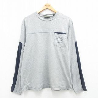 ティンバーランド(Timberland)のXL★古着 ティンバーランド 長袖 ビンテージ Tシャツ メンズ 00年代 00s 胸ポケット付き 大きいサイズ コットン クルーネック グレー 霜降り他 24aug19 中古(Tシャツ/カットソー(半袖/袖なし))