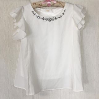 トッコ(tocco)の【yumaさま専用】tocco ビジューブラウス(シャツ/ブラウス(半袖/袖なし))