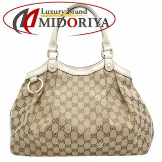 グッチ(GUCCI)のGUCCI グッチ 211944 トートバッグ GGキャンバスxレザー ベージュ アイボリー/351576【中古】(トートバッグ)