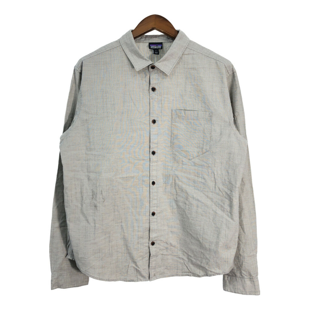 patagonia - patagonia パタゴニア オーガニックコットン 長袖シャツ アウトドア ライトグレー (メンズ L) 中古 古着 R7500の通販 by YAMAHISA USEDCLOTHING|パタゴニアならラクマ patagonia - patagonia パタゴニア オーガニックコットン 長袖シャツ アウトドア ライトグレー (メンズ L) 中古 古着 R7500の通販 by YAMAHISA USEDCLOTHING|パタゴニアならラクマ