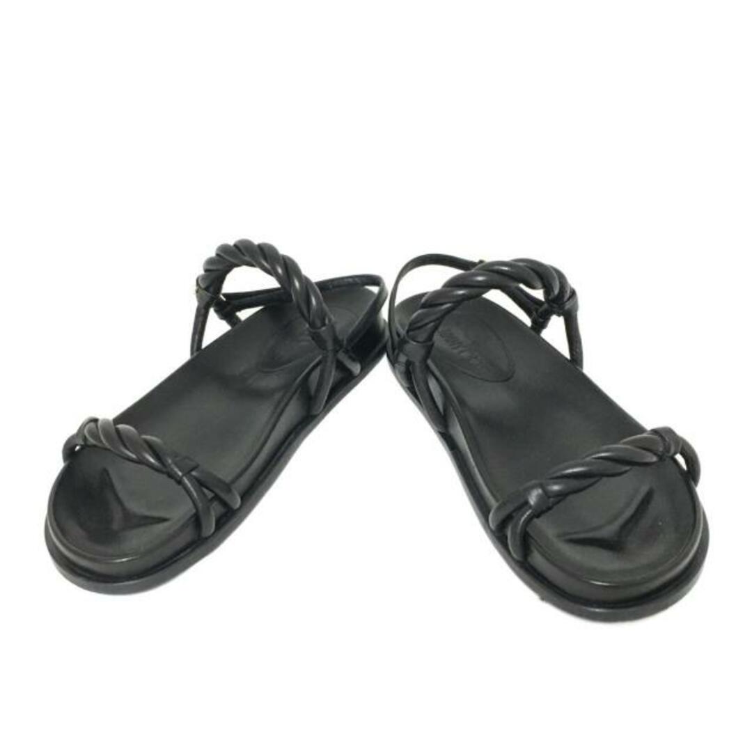 JIMMY CHOO(ジミーチュウ) サンダル 37 レディース - 黒 レザー JIMMY CHOO(ジミーチュウ) サンダル 37 レディース - 黒 レザー