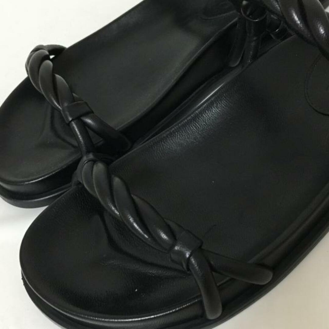 JIMMY CHOO(ジミーチュウ) サンダル 37 レディース - 黒 レザー JIMMY CHOO(ジミーチュウ) サンダル 37 レディース - 黒 レザー