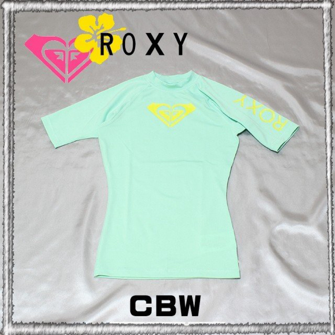 Roxy(ロキシー)の新品 ロキシー 半袖 ラッシュガード WH MGREEN USサイズ L スポーツ/アウトドアのスポーツ/アウトドア その他(サーフィン)の商品写真