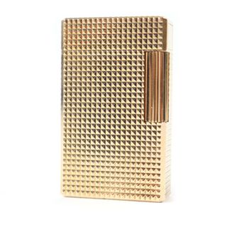 デュポン(DUPONT)の外装美品★Dupont デュポン ライン1 ロング ダイヤモンドヘッド ローラー式 ガス ライター ゴールド フランス製 メンズ 着火不可(タバコグッズ)