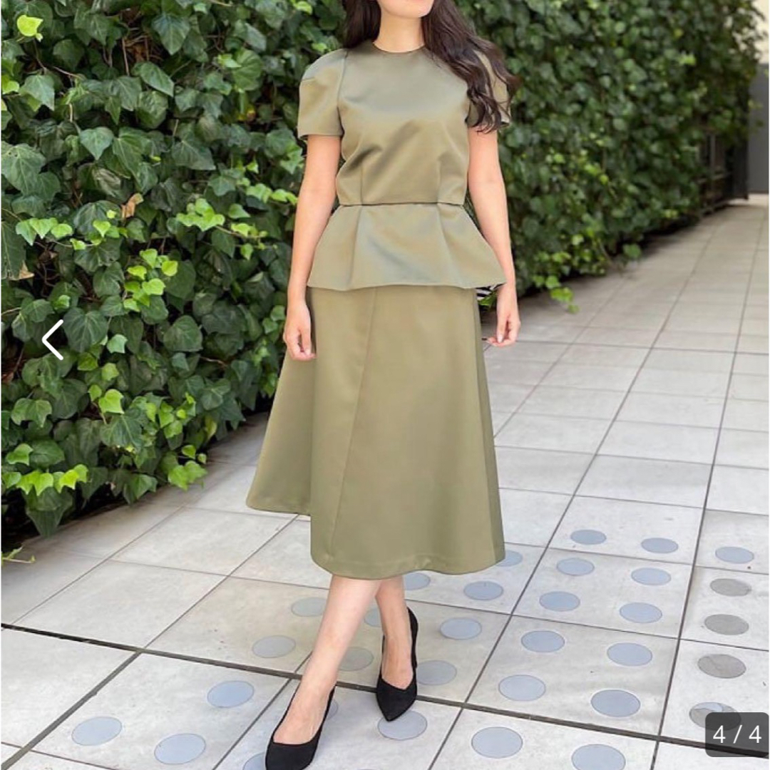 BORDERS at BALCONY SATIN PEPLUM TOP 36 トップス BORDERS at BALCONY SATIN PEPLUM TOP 36 トップス