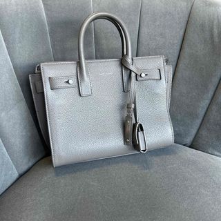 サンローラン(SAINT LAURENT)のサンローラン　サックドジュール　ハンドバッグ　グレー　ミニ　ナノ　ベビー(ハンドバッグ)