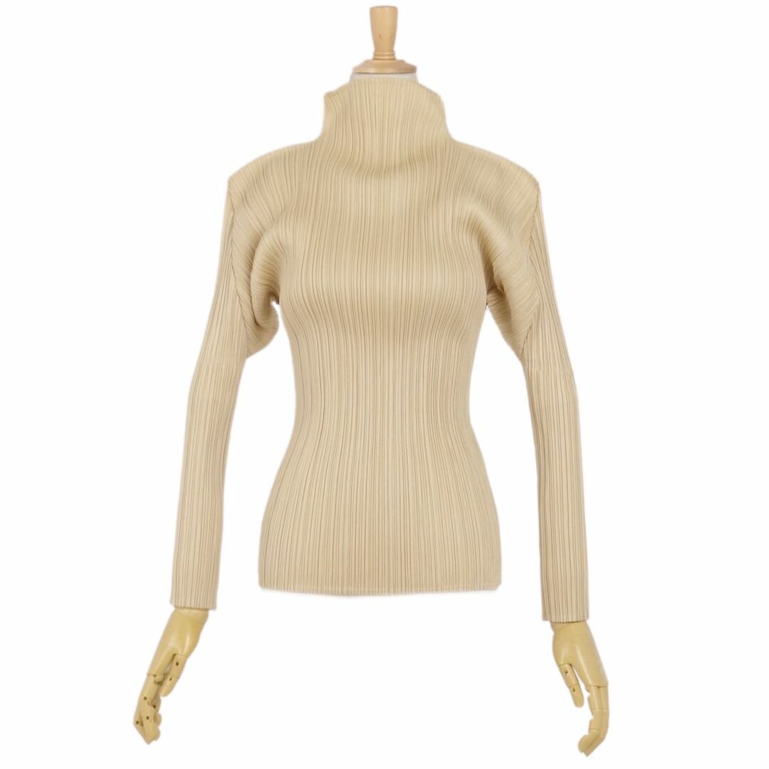 美品 プリーツプリーズ イッセイミヤケ PLEATS PLEASE シャツ ブラウス ハイネック 長袖 トップス レディース 3 トップス