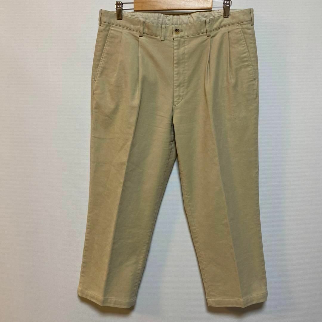 Papas パパス　ツータック　ストレッチ　ワイド　チノパンツ　XL メンズのパンツ(チノパン)の商品写真