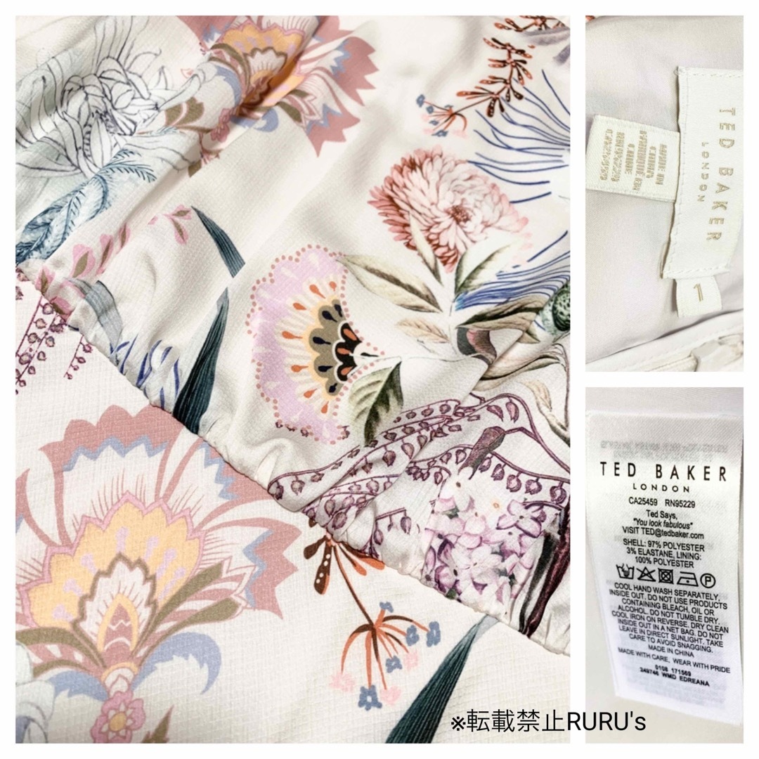 TED BAKER - 新品 TED BAKER ボタニカルプリント×パフスリーブ TED BAKER - 新品 TED BAKER ボタニカルプリント×パフスリーブ