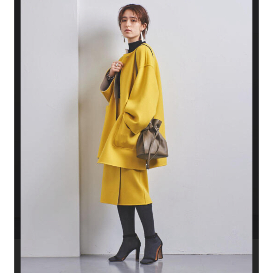 UNITED ARROWS リバー バイカラー コート 36 ノーカラージャケット UNITED ARROWS リバー バイカラー コート 36 ノーカラージャケット