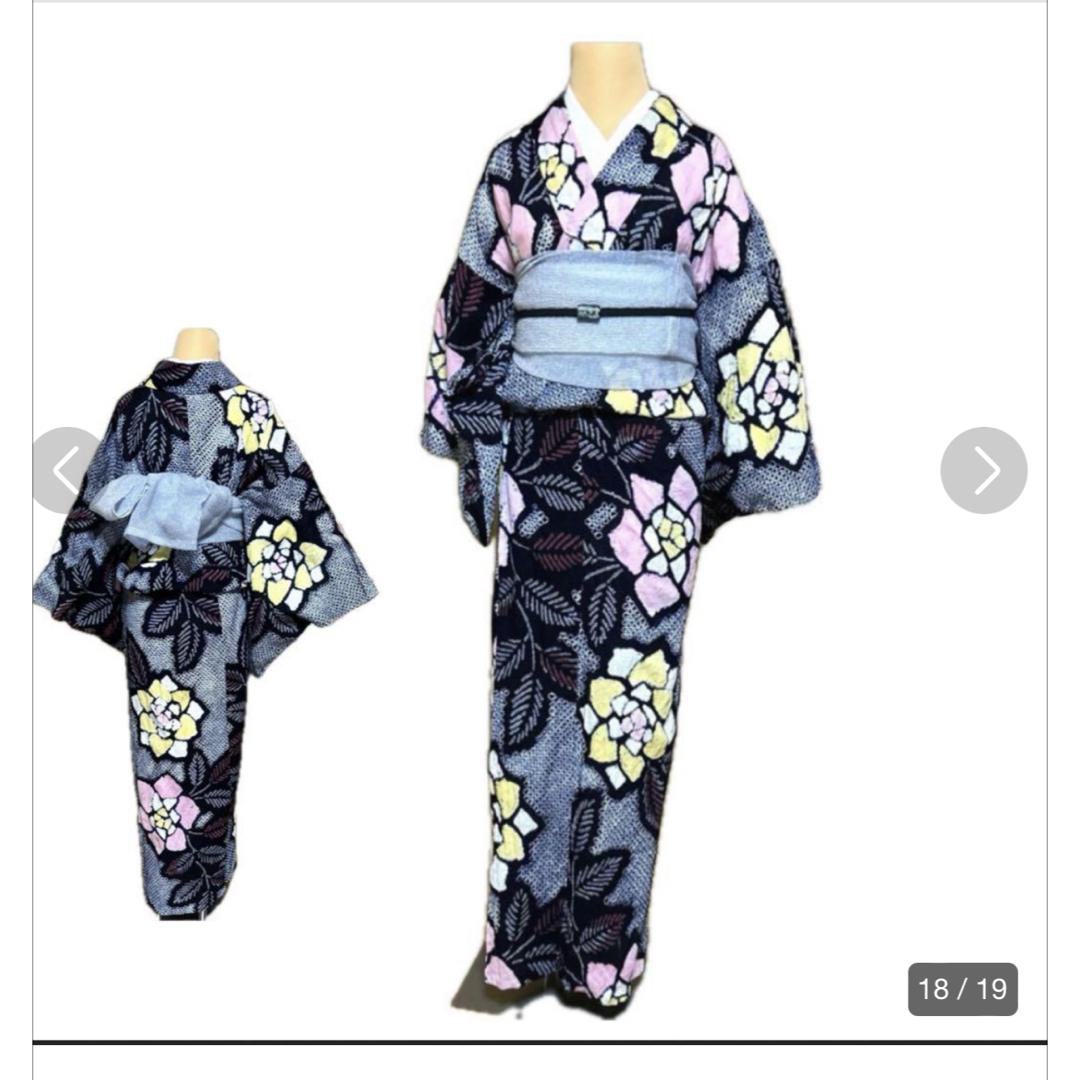 ほぼ美品 高級浴衣 有松鳴海絞り 藍染 手縫い 身丈160 裄67の ほぼ美品 高級浴衣 有松鳴海絞り 藍染 手縫い 身丈160 裄67の