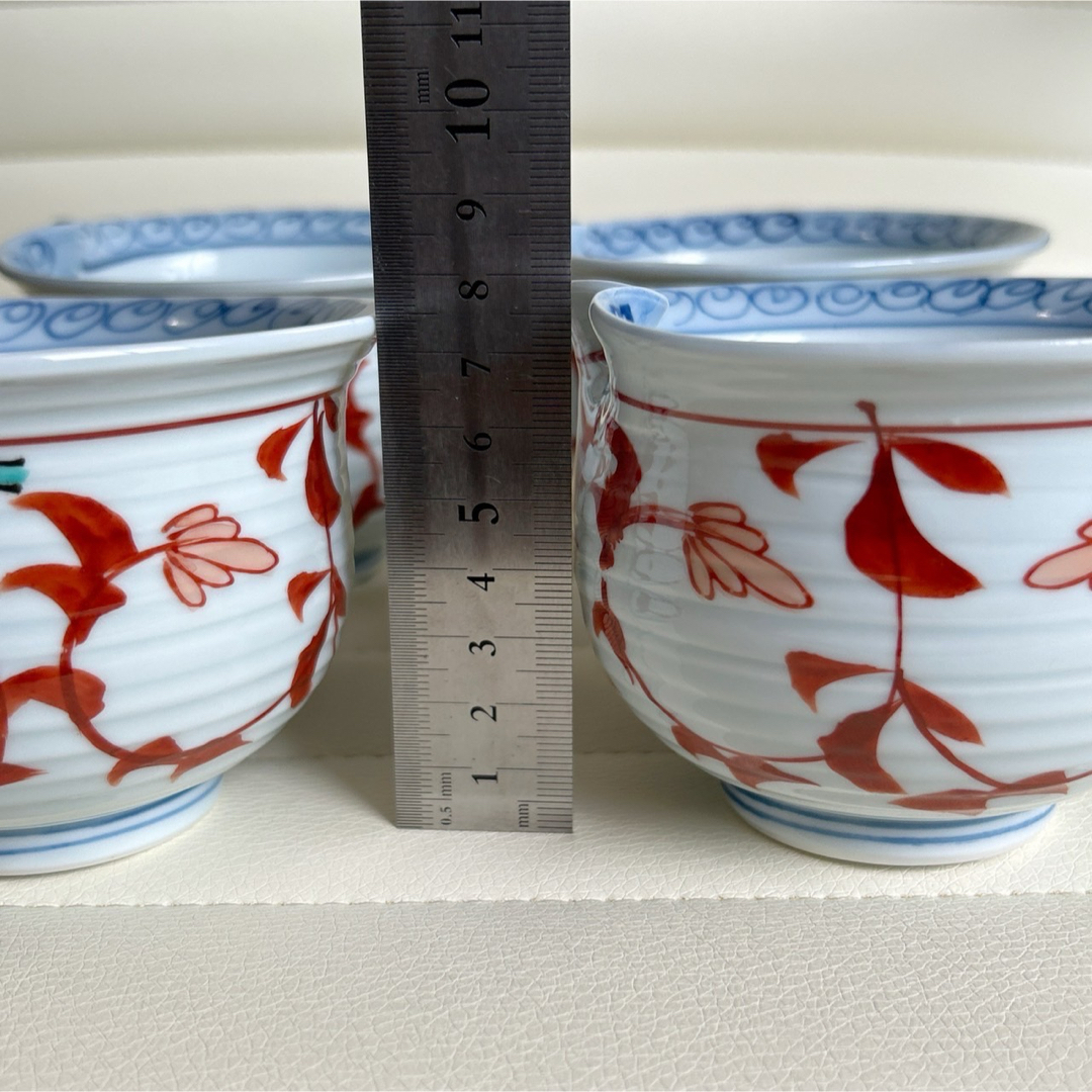 有田焼 - 有田焼 赤絵 染付山水 小鉢揃 4枚セット 変形鉢 古 有田焼 - 有田焼 赤絵 染付山水 小鉢揃 4枚セット 変形鉢 古