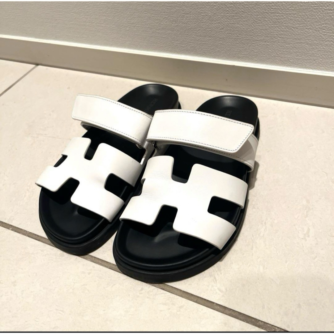 HERMES - 希少 エルメス シプレ ホワイト 白 サンダル 35の通販 HERMES - 希少 エルメス シプレ ホワイト 白 サンダル 35の通販