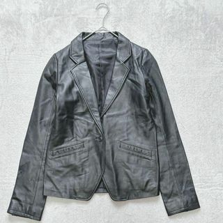 【Baoxique】 (F) 無地 テーラードジャケット レザー テーパード(ライダースジャケット)