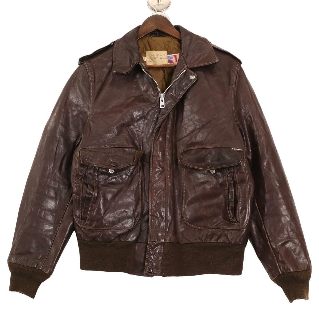 schott - 70年代 USA製 Schott ショット A-2 レザーフライト schott - 70年代 USA製 Schott ショット A-2 レザーフライト