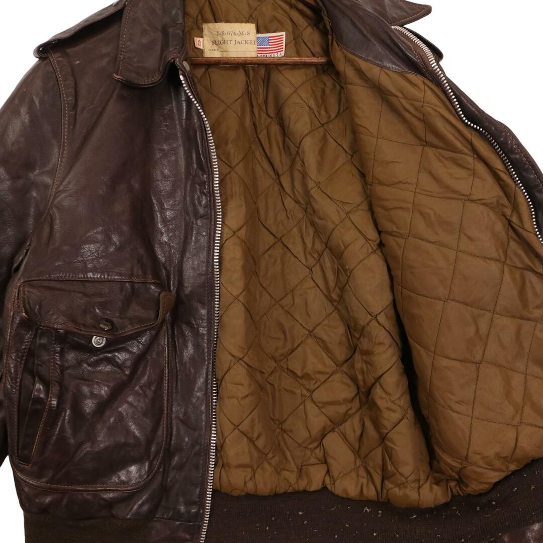 schott - 70年代 USA製 Schott ショット A-2 レザーフライト schott - 70年代 USA製 Schott ショット A-2 レザーフライト