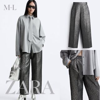 最新作の ZARA - ZARA メタリックジャカードパンツ SHOP|ザラならラクマ by M-Lの通販 SPECIAL MAISON X パンツ
