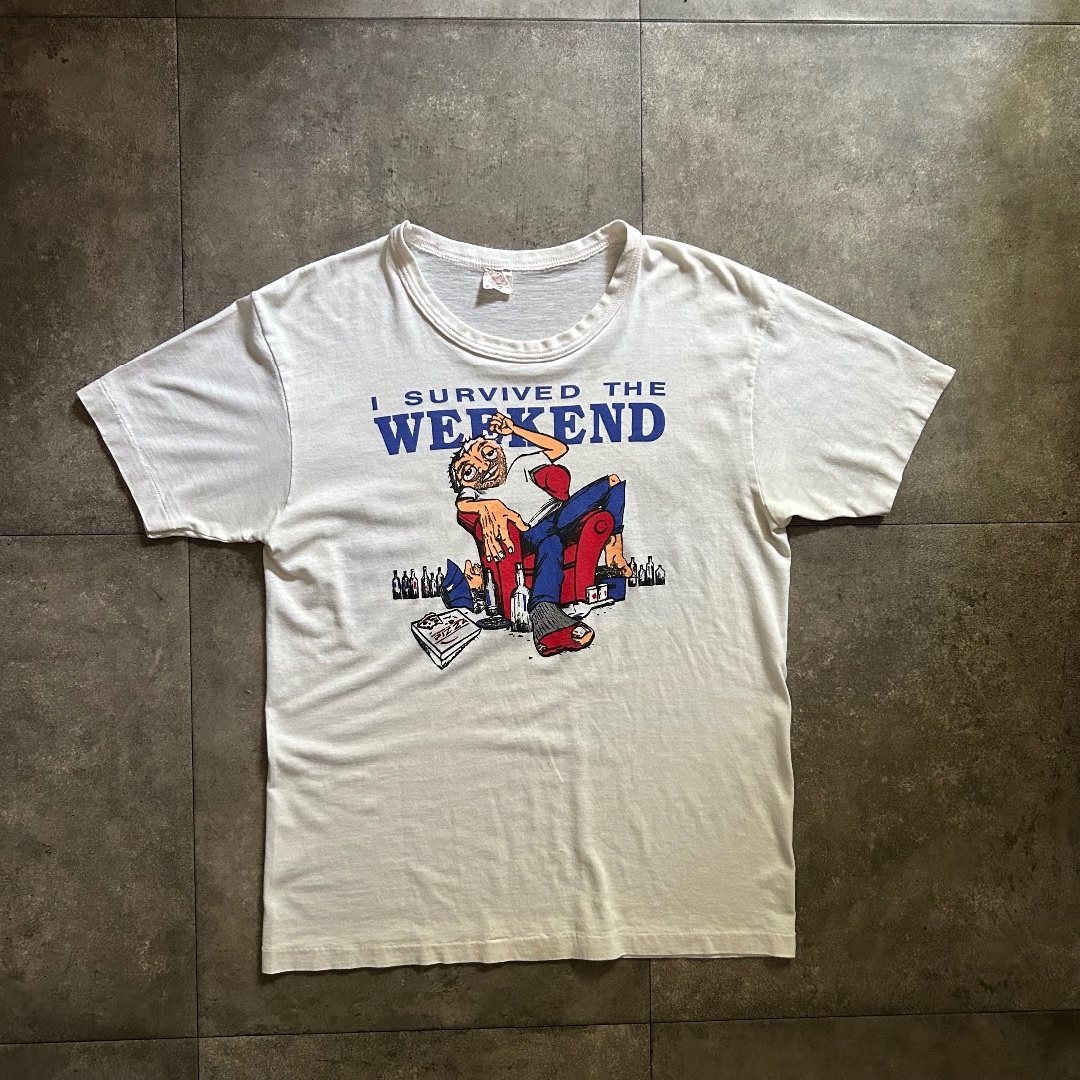 80s90s tシャツ カナダ製 ホワイト L バックプリント