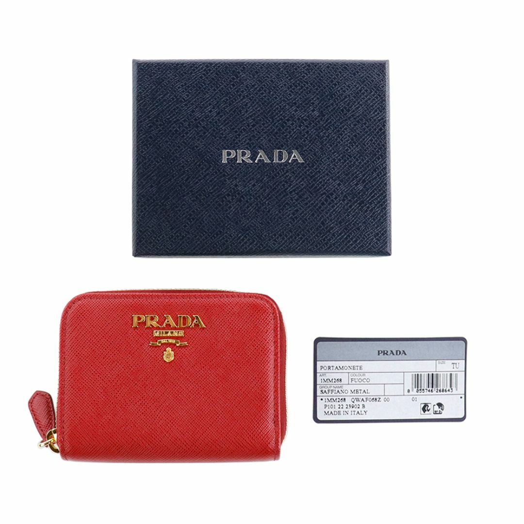 PRADA - プラダ 財布 コインケース ラウンドファスナー ジップ フォーコ ルージュレッド