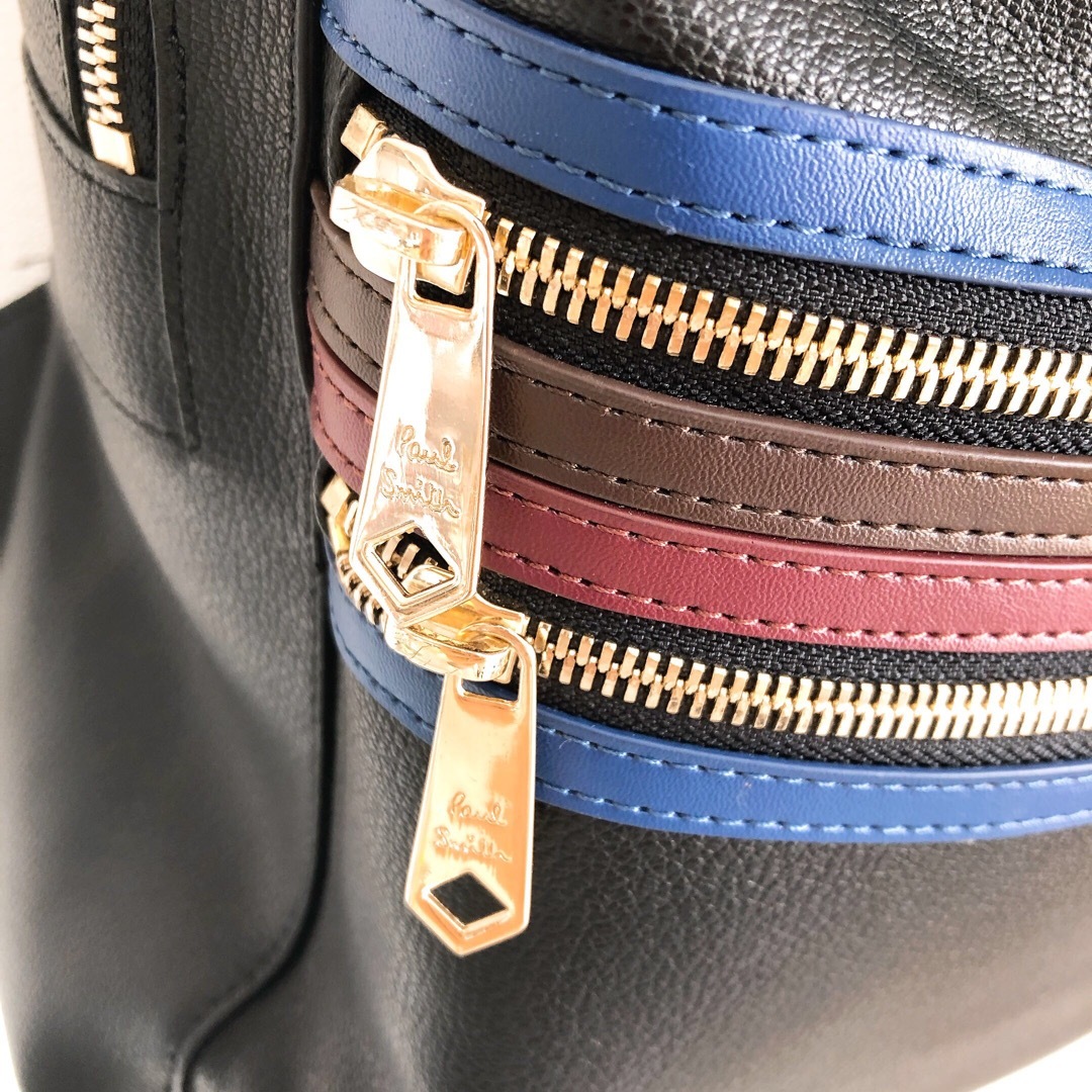 極美品】ポールスミス パックパック リュック レザー ブラック系 極美品】ポールスミス パックパック リュック レザー ブラック系