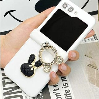 Galaxy ZFlip6 ケース ギャラクシー フリップ6 ホワイト うさぎ(Androidケース)