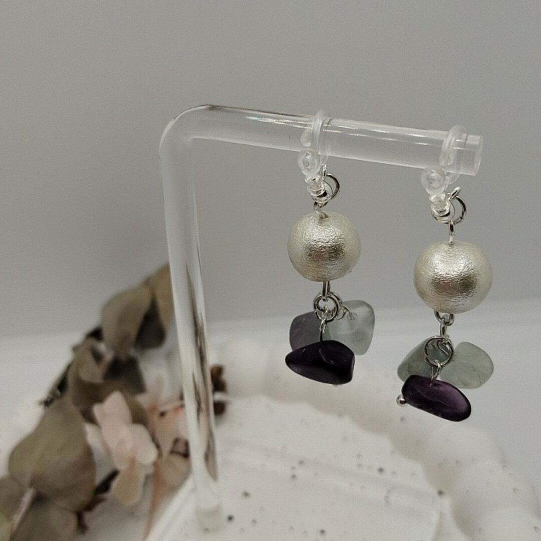 DEUXIEME CLASSE(ドゥーズィエムクラス)のコットンパール×天然石イヤリング♡ レディースのアクセサリー(イヤリング)の商品写真