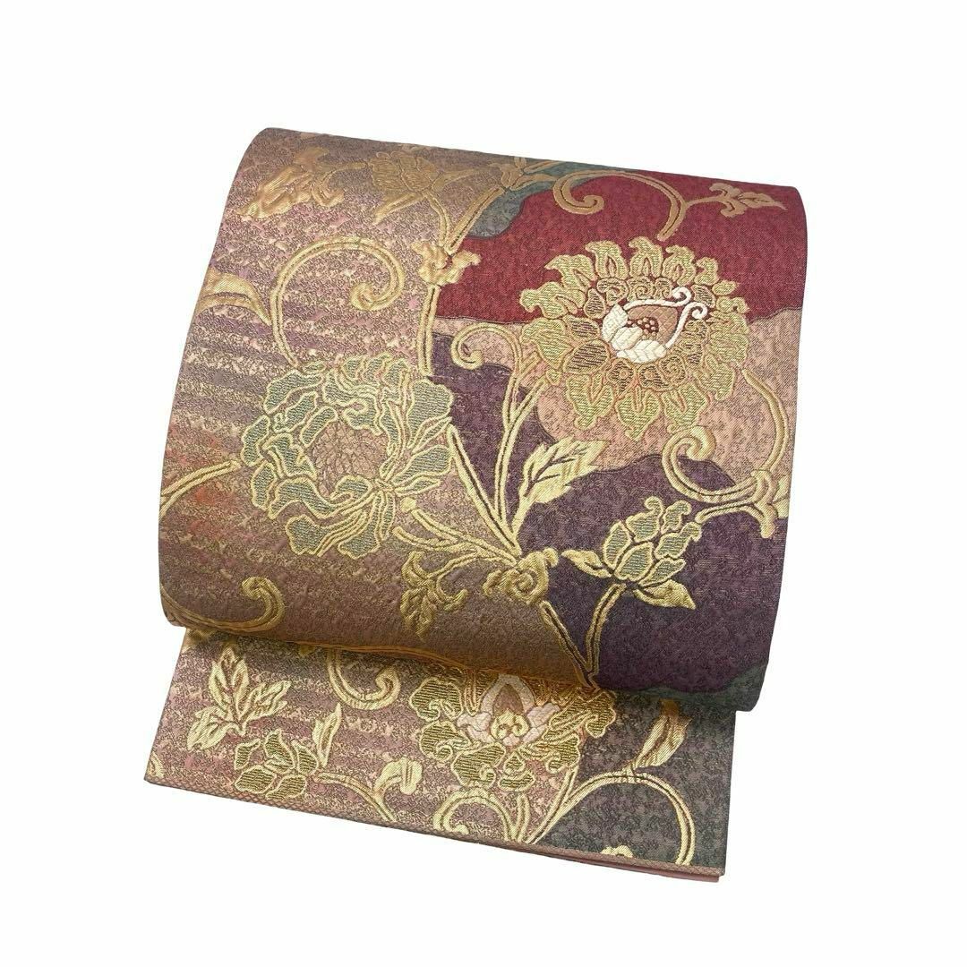 袋帯 西陣 いづくら 煌びやかな花唐草模様 金糸 O-4028 袋帯 西陣 いづくら 煌びやかな花唐草模様 金糸 O-4028