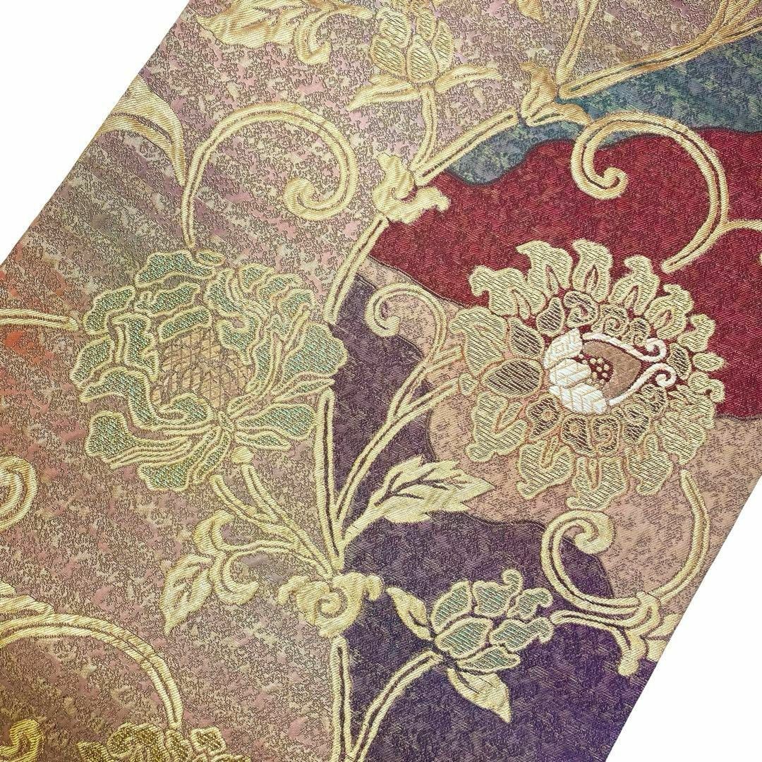 袋帯 西陣 いづくら 煌びやかな花唐草模様 金糸 O-4028 袋帯 西陣 いづくら 煌びやかな花唐草模様 金糸 O-4028